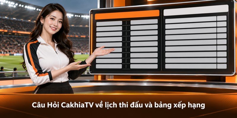 Câu Hỏi CakhiaTV về lịch thi đấu và bảng xếp hạng