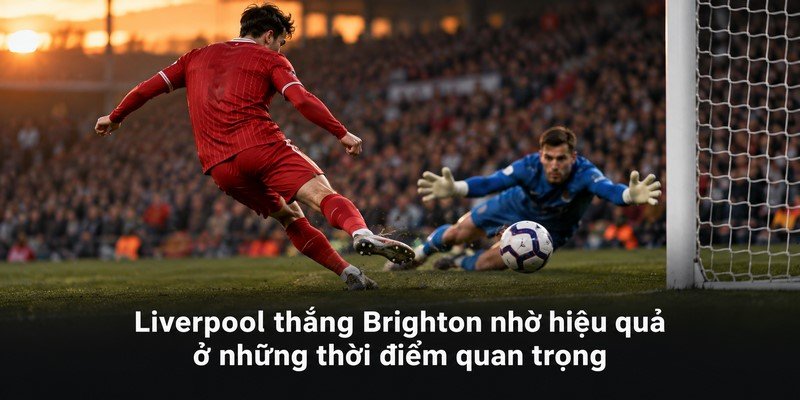 Liverpool thắng Brighton nhờ hiệu quả ở những thời điểm quan trọng